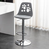 Swivel Paw-Shaped Full Back Bucket Leather Bar Stool Image - 17
