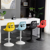 Swivel Paw-Shaped Full Back Bucket Leather Bar Stool Image - 1
