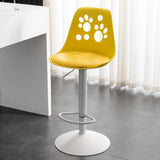 Swivel Paw-Shaped Full Back Bucket Leather Bar Stool Image - 21