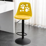 Swivel Paw-Shaped Full Back Bucket Leather Bar Stool Image - 22