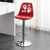 Swivel Paw-Shaped Full Back Bucket Leather Bar Stool Image - 26