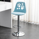 Swivel Paw-Shaped Full Back Bucket Leather Bar Stool Image - 5