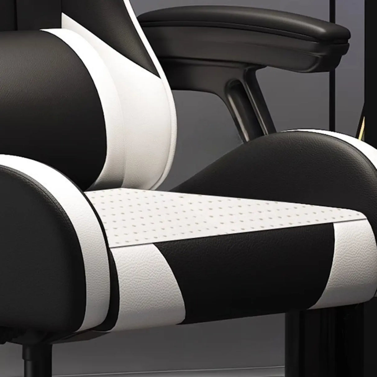 Swivel Pillow Fabric Gaming Office Gray Chair with Headrest Image - 6
