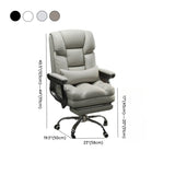 Swivel Reclining Leather Office Chair with Lumbar Support #size