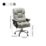 Swivel Reclining Leather Office Chair with Lumbar Support Image - 19