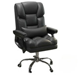 Swivel Reclining Leather Office Chair with Lumbar Support Image - 7