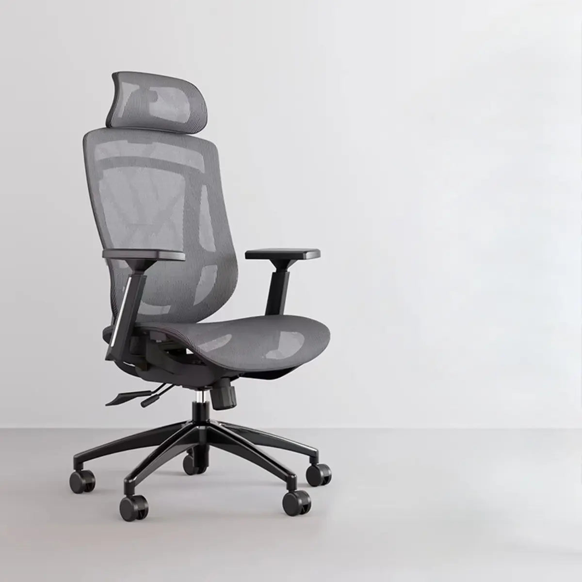 Swivel Red Adjustable Wheels Ergonomic Mesh Office Chair Image - 2