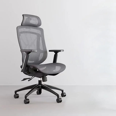 Swivel Red Adjustable Wheels Ergonomic Mesh Office Chair Image - 2