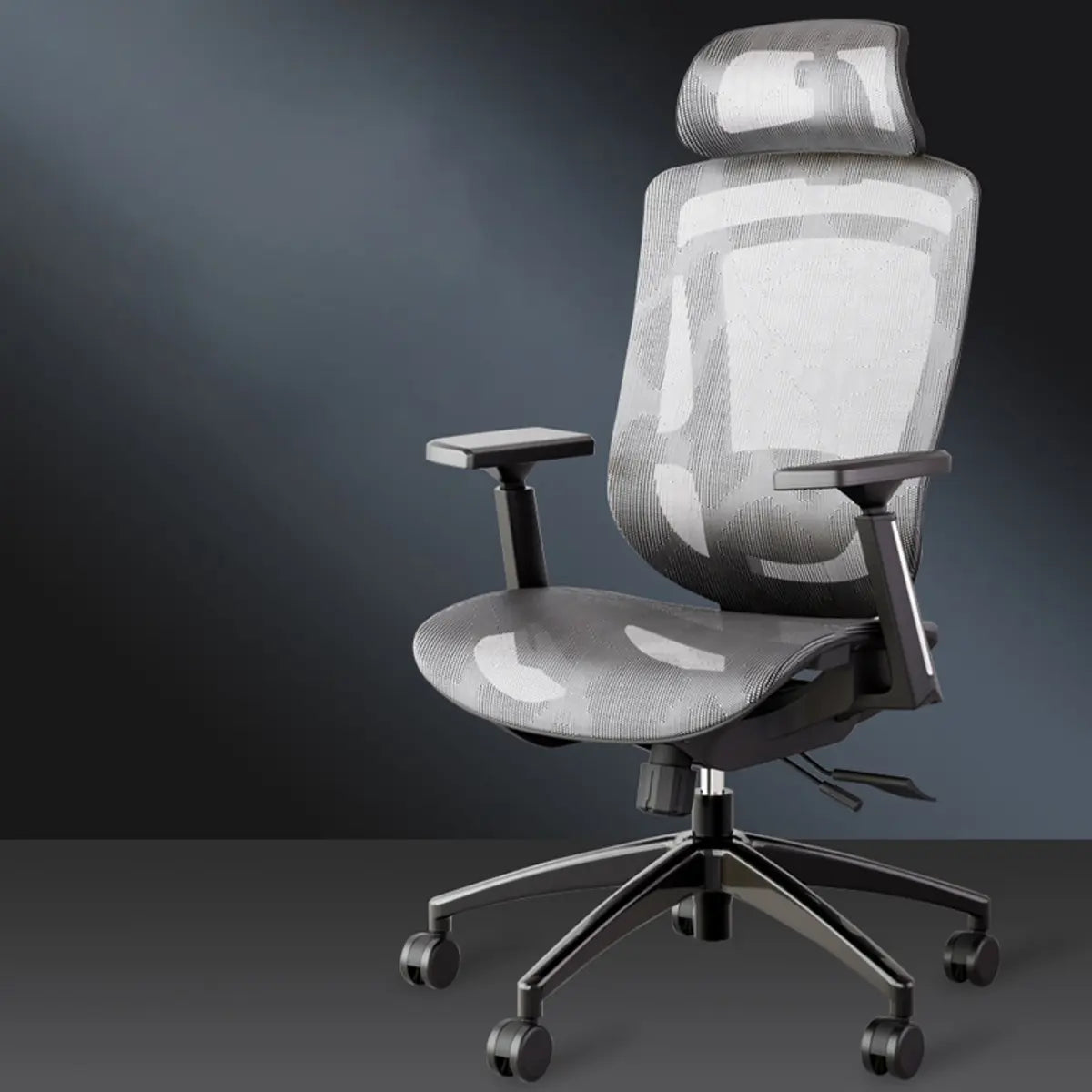 Swivel Red Adjustable Wheels Ergonomic Mesh Office Chair Image - 4