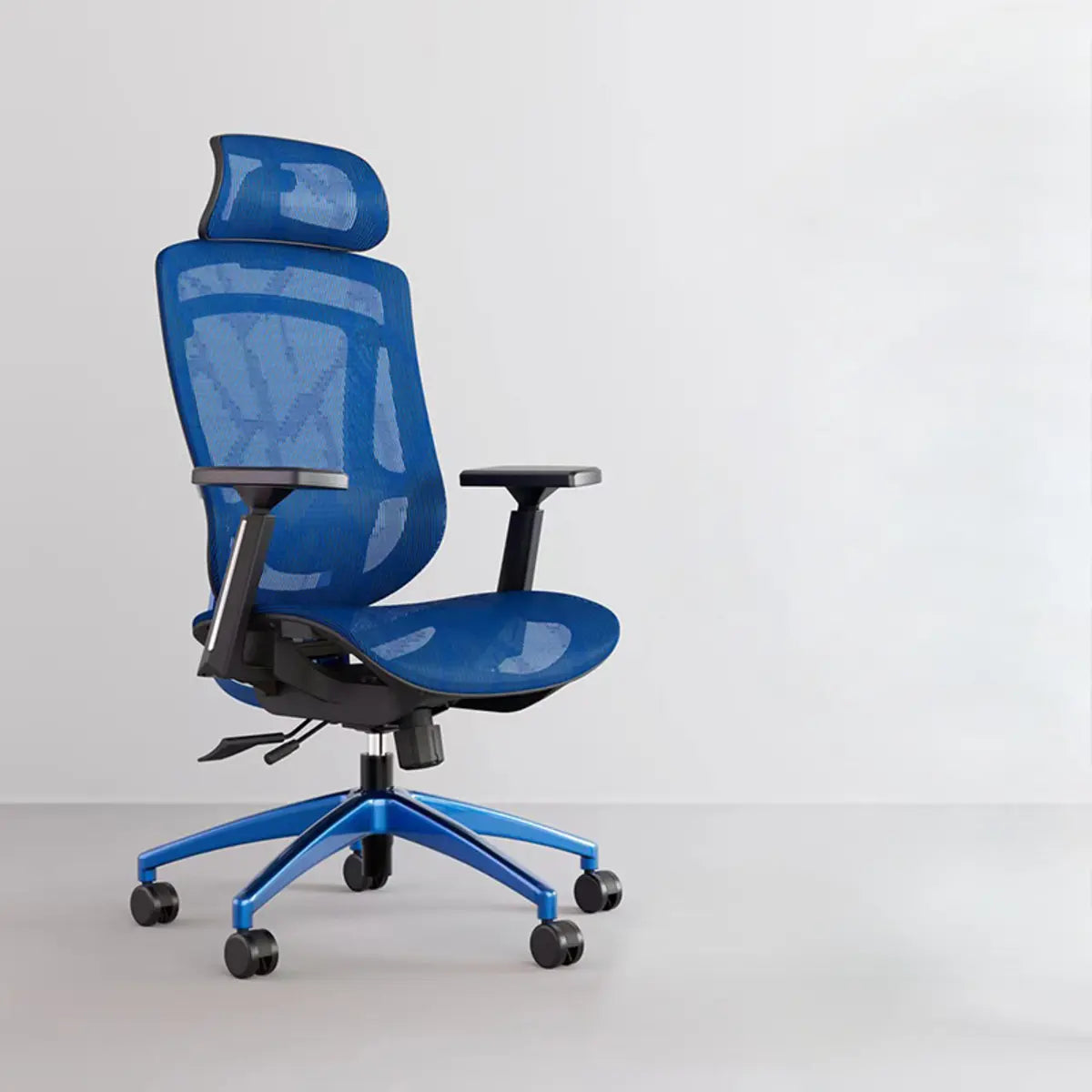 Swivel Red Adjustable Wheels Ergonomic Mesh Office Chair Image - 7
