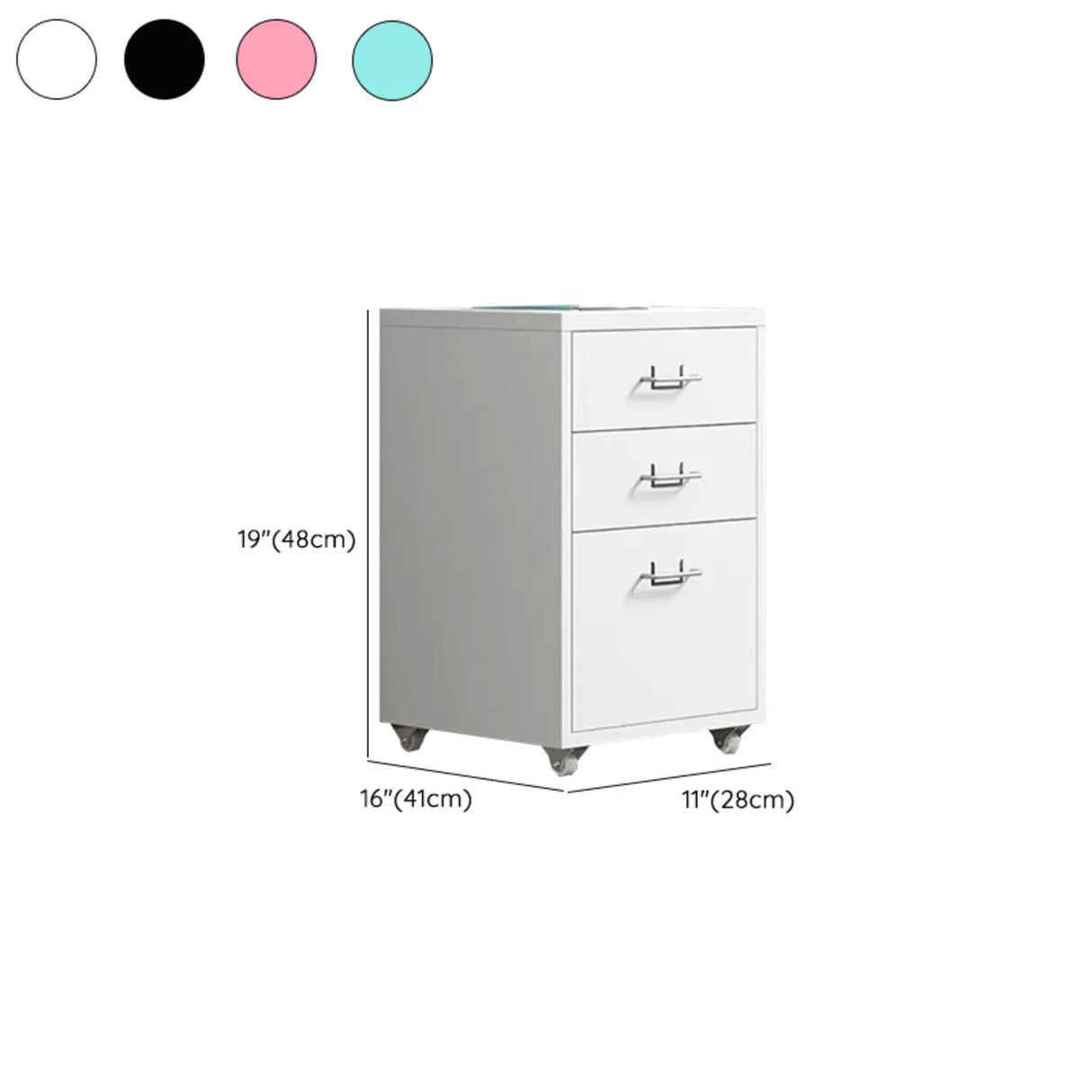 Swivel Steel Vertical Storage Filing Cabinet with Wheels 