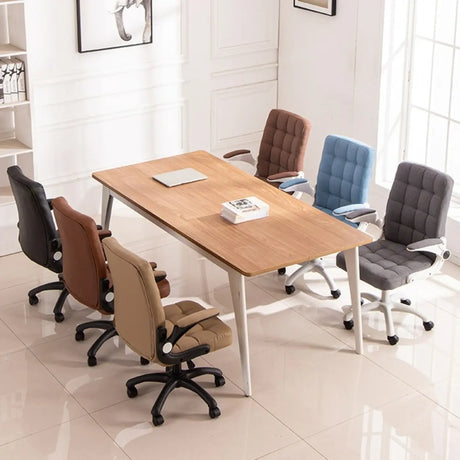 Swivel Tufted Upholstered Task Nylon Casters Office Chair Image - 1