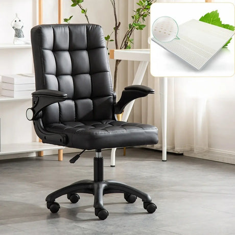 Swivel Tufted Upholstered Task Nylon Casters Office Chair Image - 2