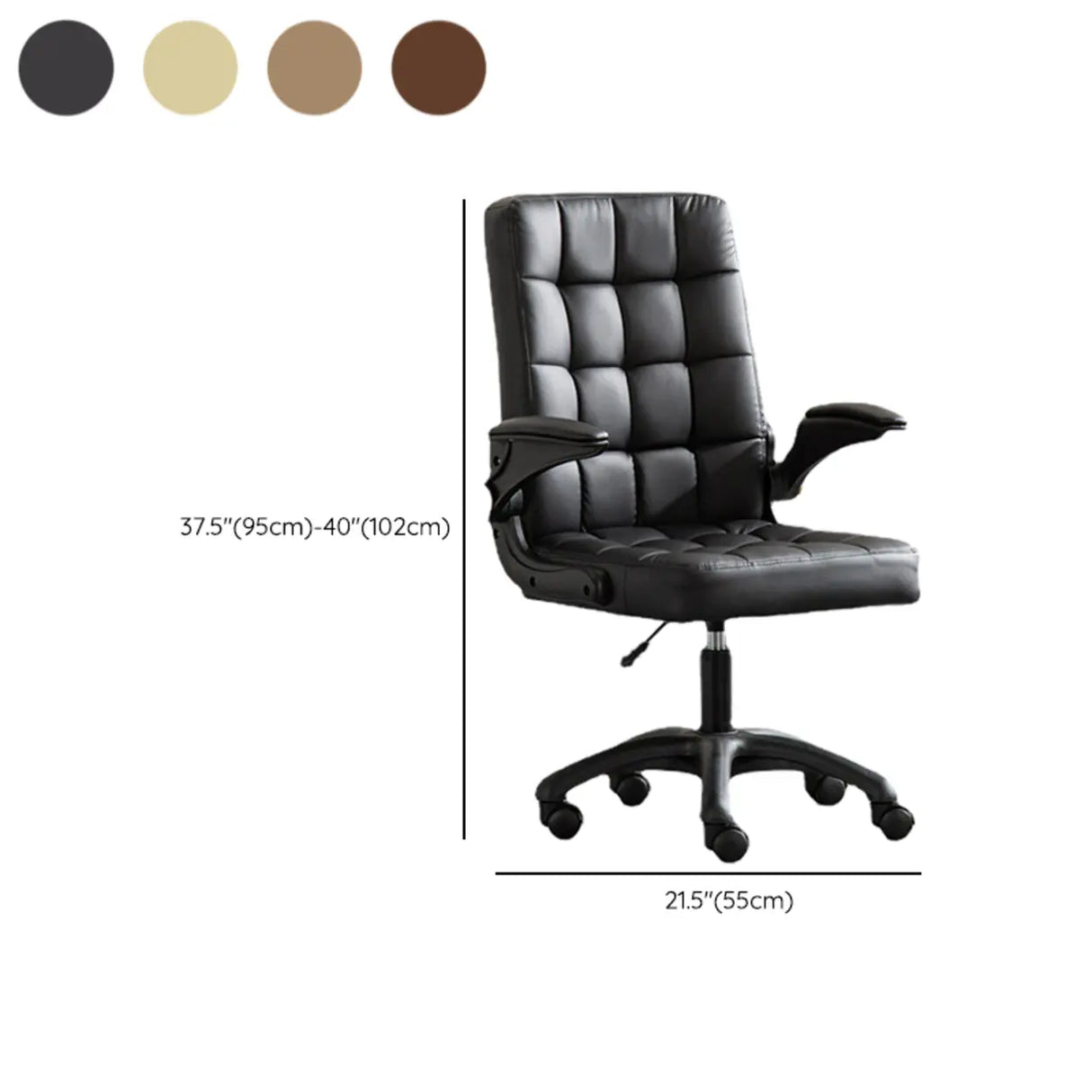Swivel Tufted Upholstered Task Nylon Casters Office Chair 