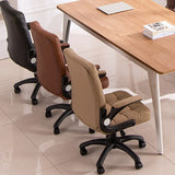 Swivel Tufted Upholstered Task Nylon Casters Office Chair Image - 3