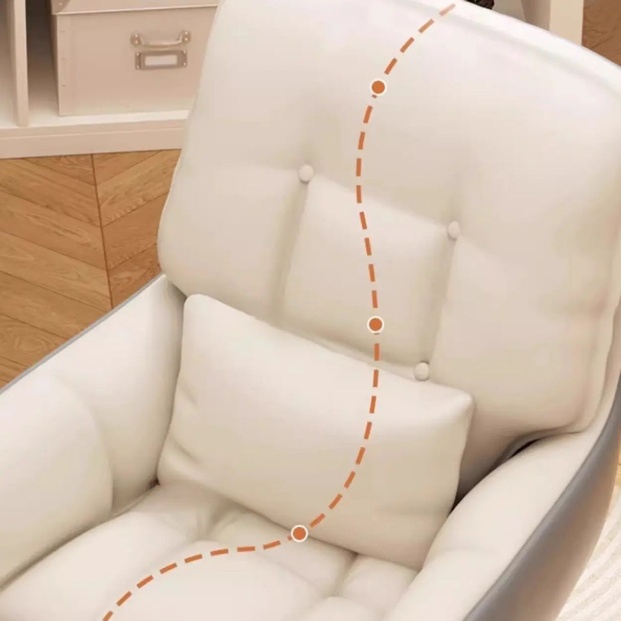 Swivel Upholstered Fabric Adjustable Task Office Chair Image - 11