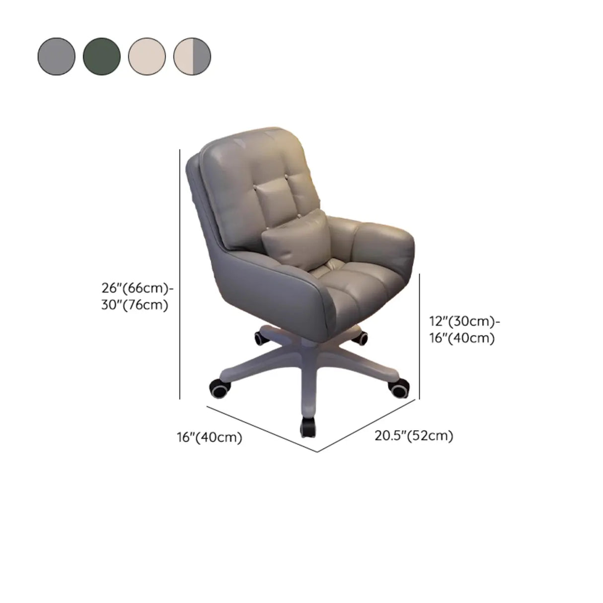 Swivel Upholstered Fabric Adjustable Task Office Chair Image - 19