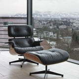 Swivel Water Resistant Leather Star Base Lounge Chair Image - 1