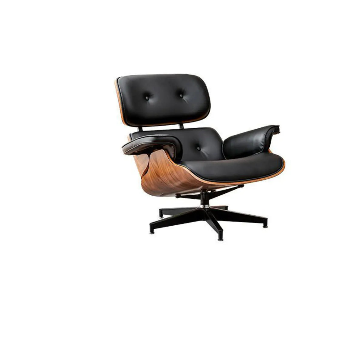 Swivel Water Resistant Leather Star Base Lounge Chair Image - 11