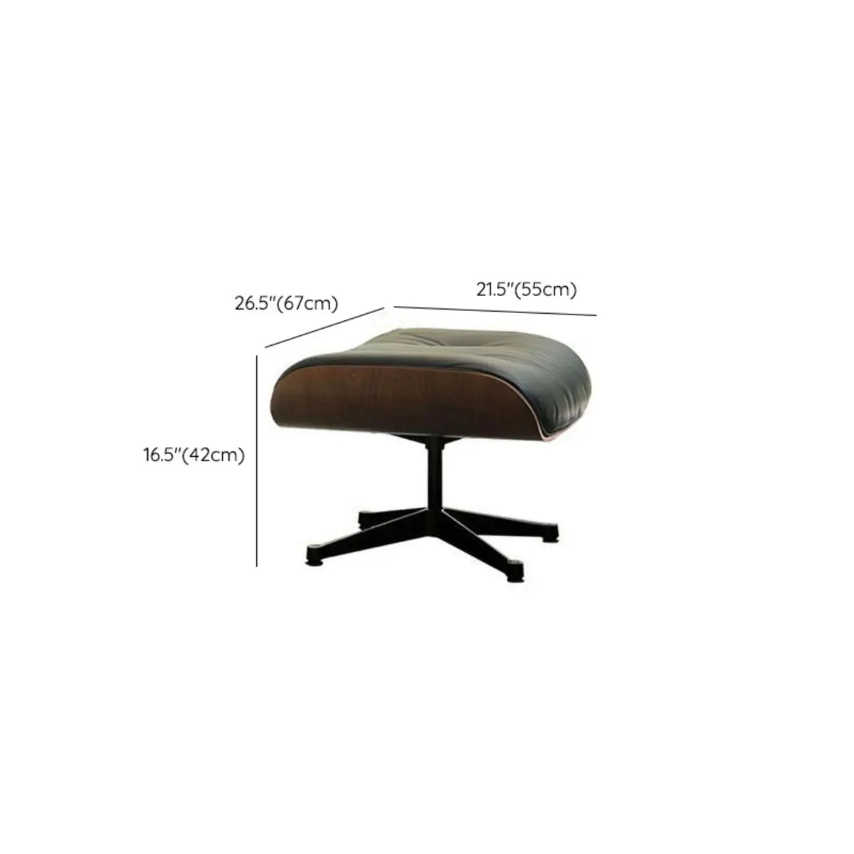 Swivel Water Resistant Leather Star Base Lounge Chair Image - 17