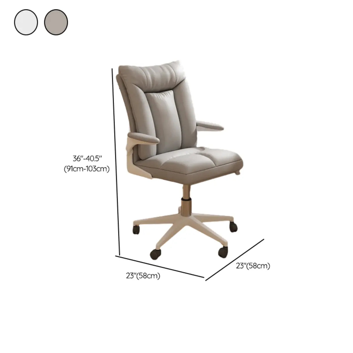 Swivel White Adjustable Ergonomic Leather Office Chair 