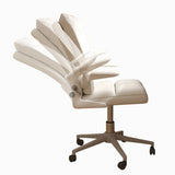 Swivel White Adjustable Ergonomic Leather Office Chair Image - 5