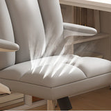 Swivel White Adjustable Ergonomic Leather Office Chair Image - 8