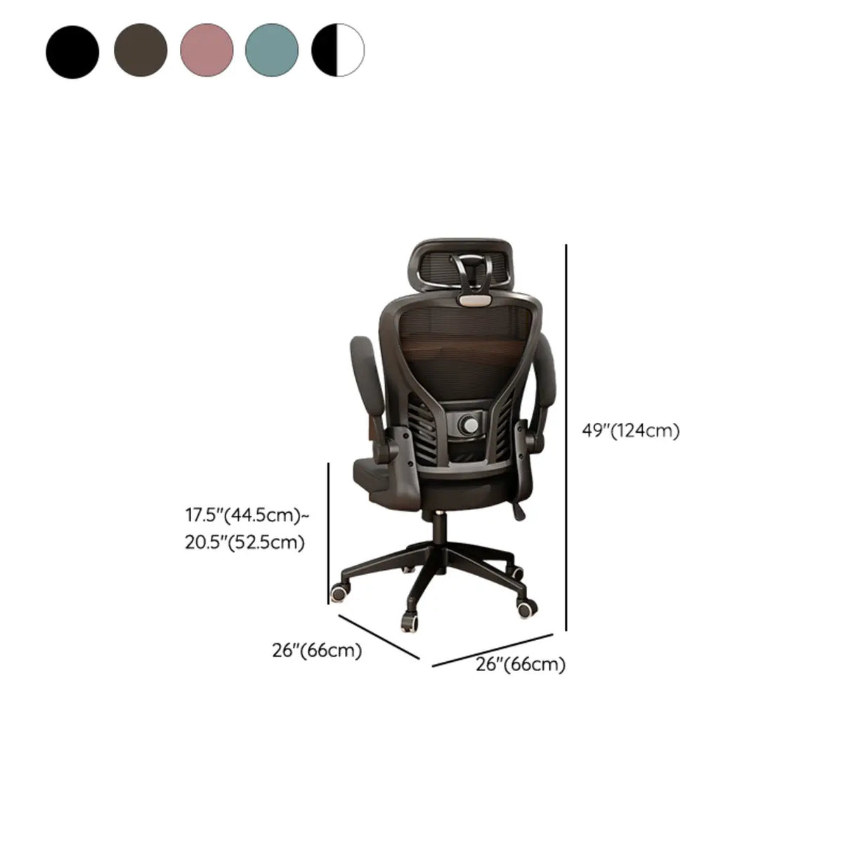 Swivel White Adjustable Home Ergonomic Mesh Office Chair 