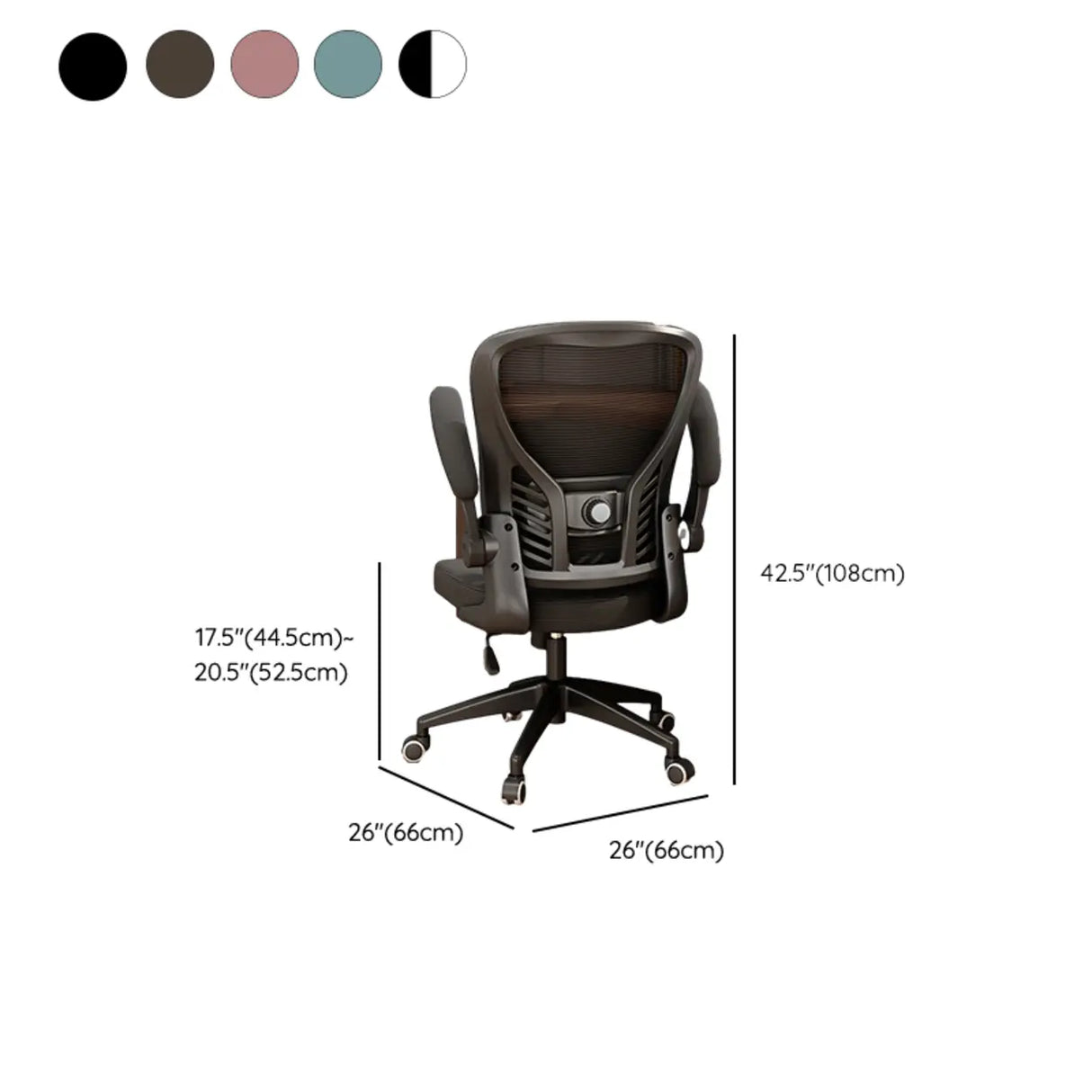 Swivel White Adjustable Home Ergonomic Mesh Office Chair Image - 18