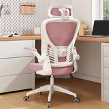 Swivel White Adjustable Home Ergonomic Mesh Office Chair Image - 5