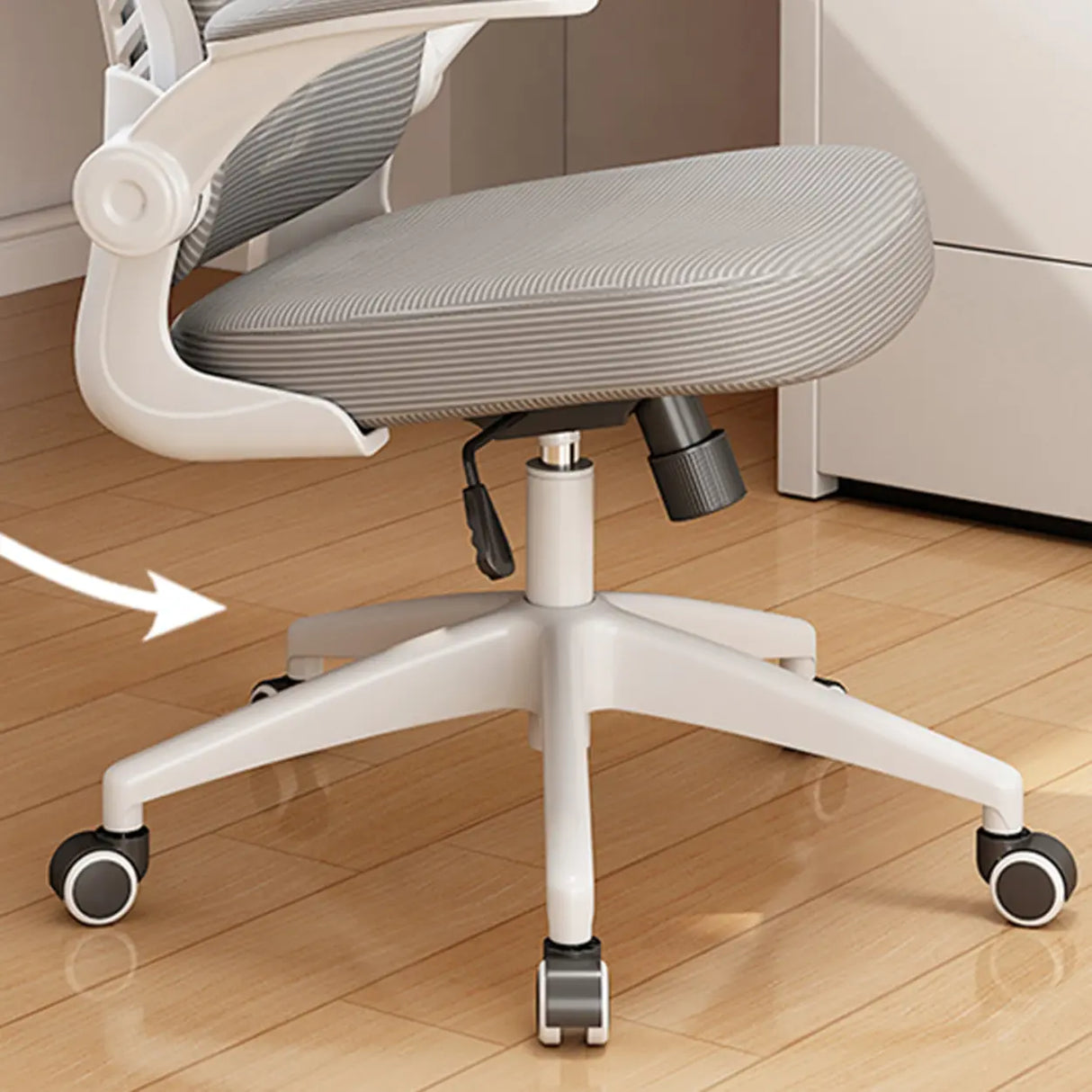 Swivel White Adjustable Home Ergonomic Mesh Office Chair Image - 6