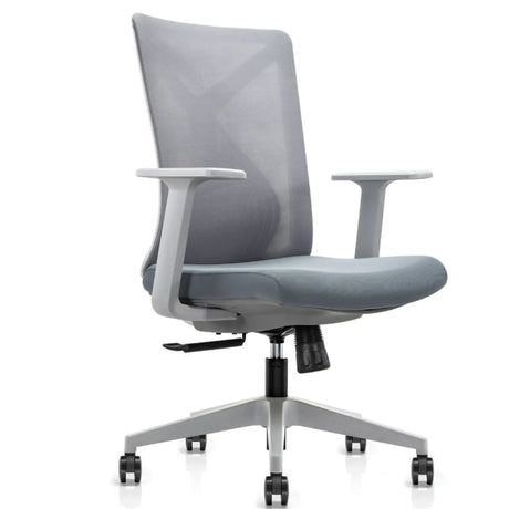 Swivel White Metal Frame Ergonomic Mesh Office Chair Image - 2