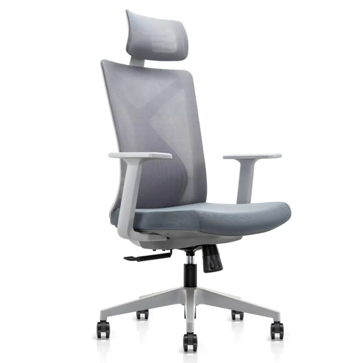 Swivel White Metal Frame Ergonomic Mesh Office Chair Image - 3