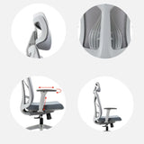 Swivel White Metal Frame Ergonomic Mesh Office Chair Image - 8