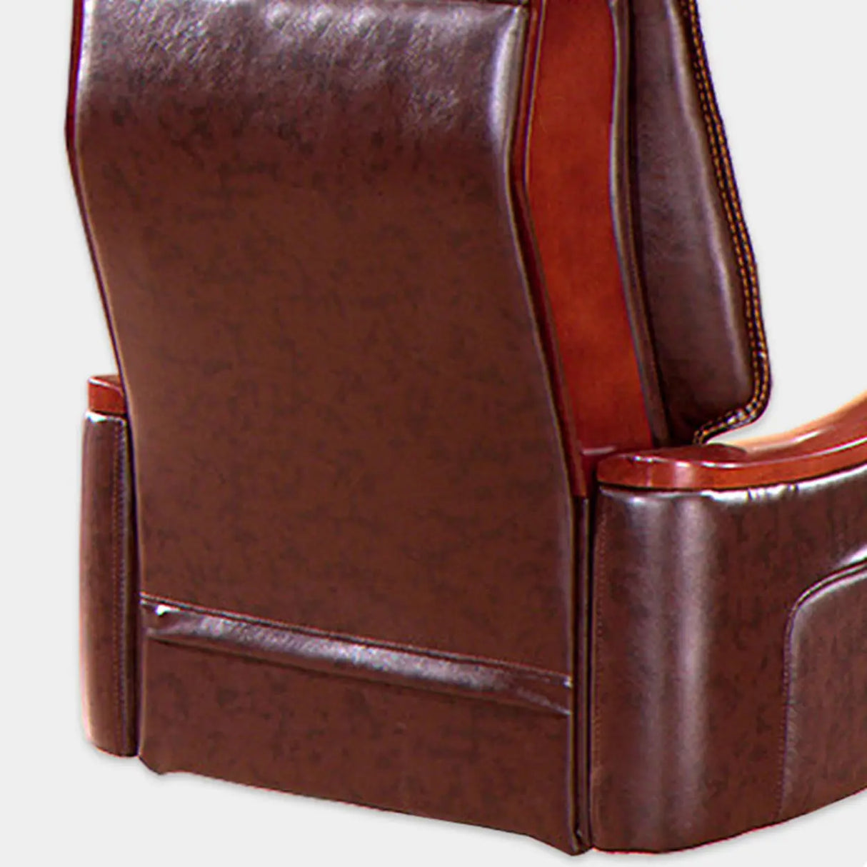Swivel Wood Frame Ergonomic Leather Office Black Chair Image - 17