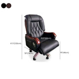 Swivel Wood Frame Ergonomic Leather Office Black Chair Image - 21