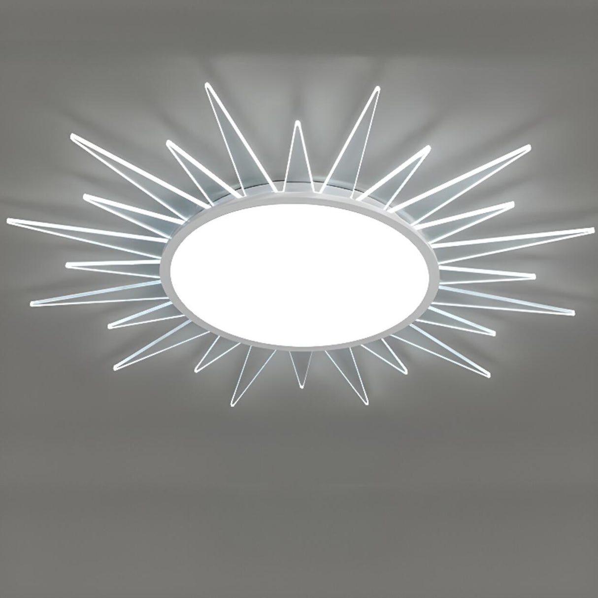 Symmetrical Sunburst LED Flush Mount Light Living Room Image - 7
