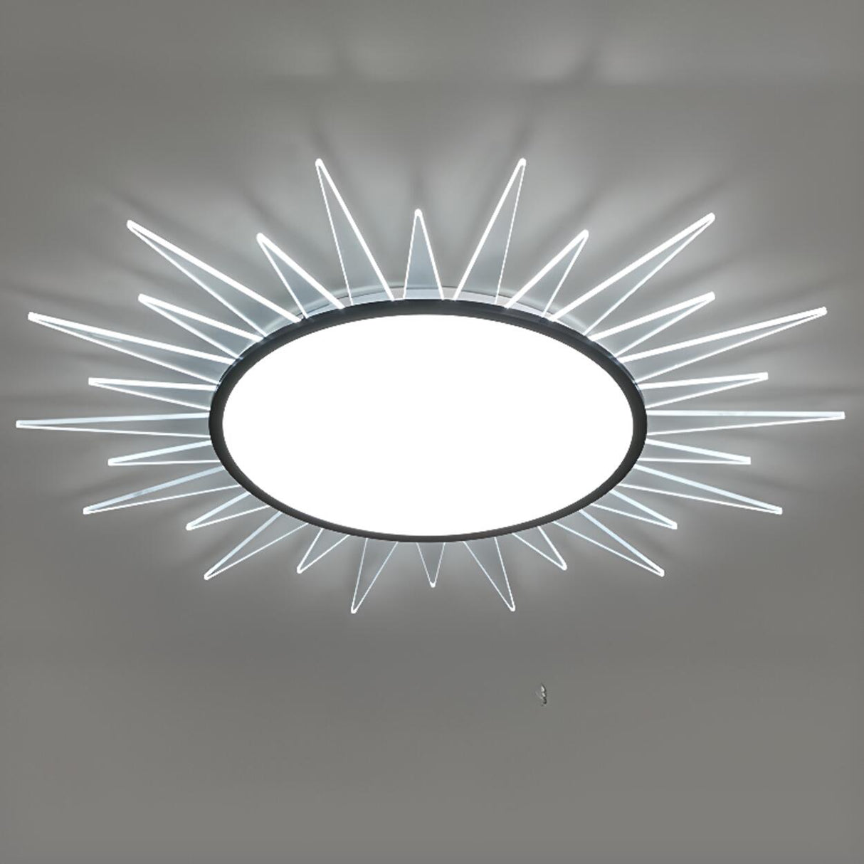 Symmetrical Sunburst LED Flush Mount Light Living Room Image - 9