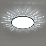 Symmetrical Sunburst LED Flush Mount Light Living Room Image - 9