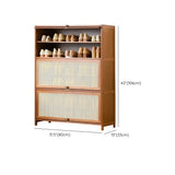 Tall Bamboo Hallway Brown Closed Back Shoe Storage #size