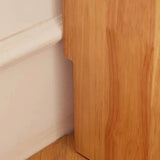 Tall Brown Wood Open Shelf Nightstand with Drawers Image - 4