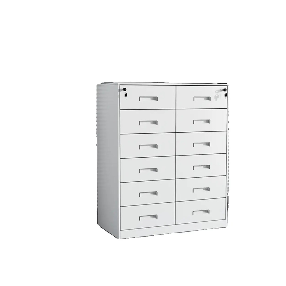 Tall Coffee Steel Vertical Cabinet with Locking Drawers Image - 10