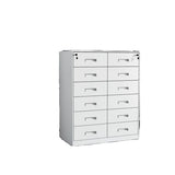 Tall Coffee Steel Vertical Cabinet with Locking Drawers Image - 10