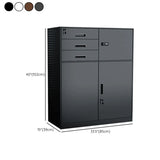 Tall Coffee Steel Vertical Cabinet with Locking Drawers #size