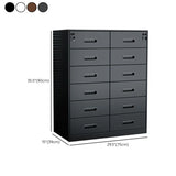 Tall Coffee Steel Vertical Cabinet with Locking Drawers Image - 14