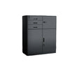 Tall Coffee Steel Vertical Cabinet with Locking Drawers Image - 2