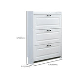 Tall Hallway White Large Capacity Drop Front Shoe Storage Image - 20
