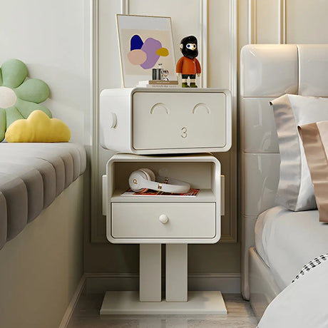 Tall Height Wood Open Storage Nightstand for Kids Image - 1