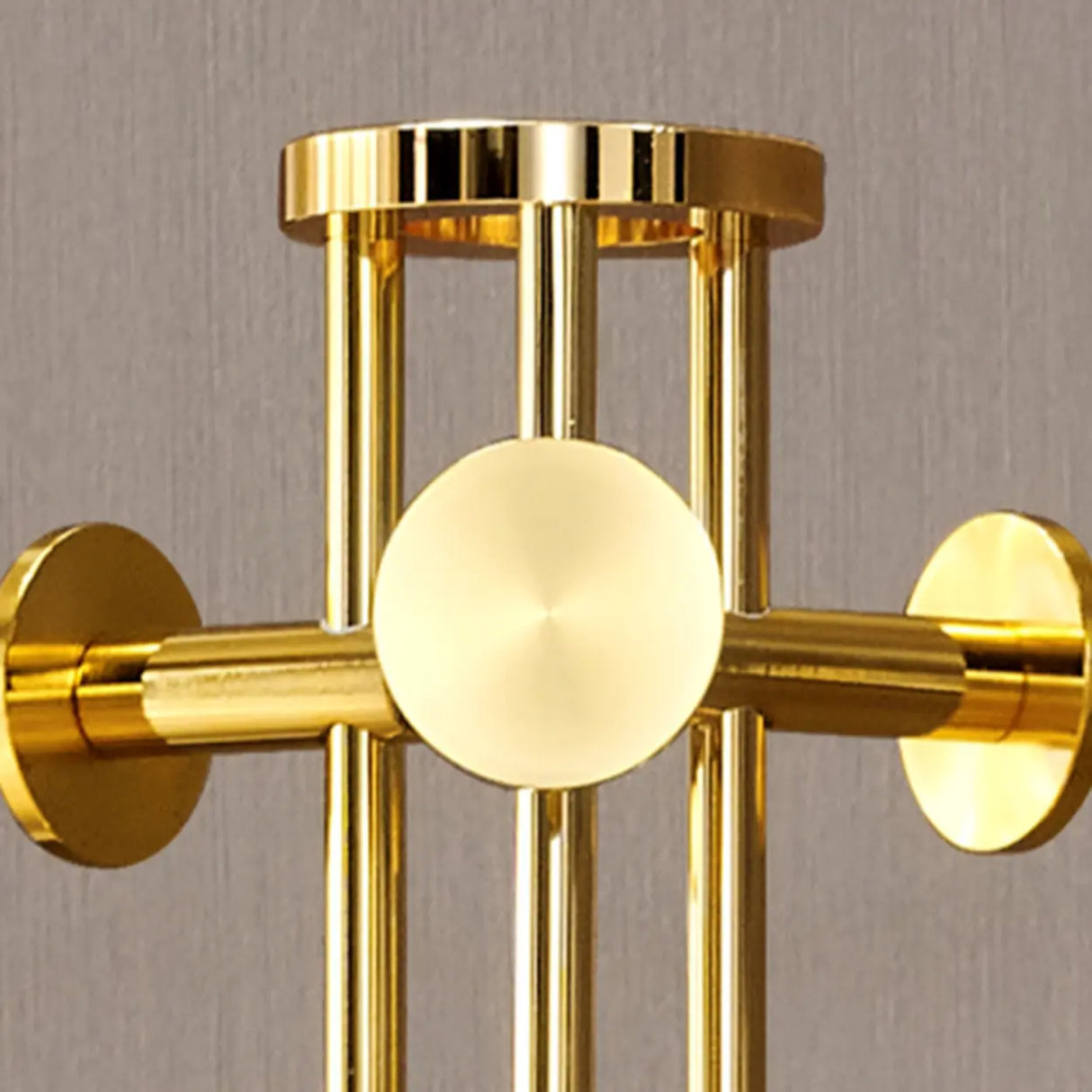 Tall Metal Gold-Black Freestanding Hooks Coat Rack Image - 10