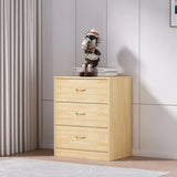 Tall Natural Finish Wood Vertical Five Drawers Chest Image - 11